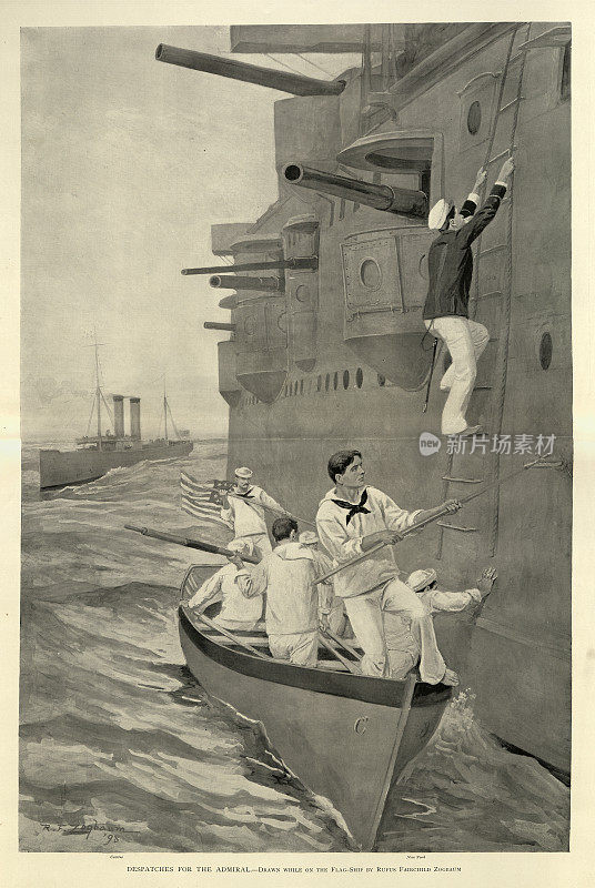 军事历史，美国海军水手为海军上将号，卡斯廷号和纽约号，美西战争，1890 - 19世纪